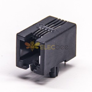 4P4C Modular Jack Unshielded RJ9 Connector Right Angled without LED 30pcs