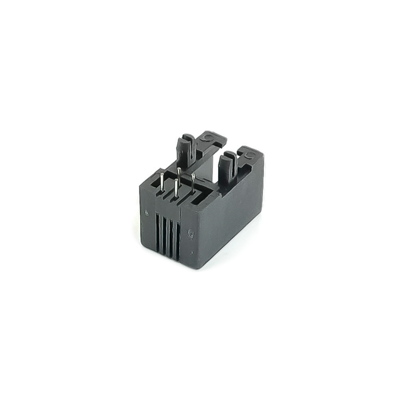 4P4C Modular Jack Unshielded RJ9 Conector Direito Angular sem LED