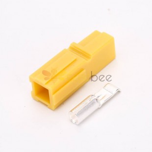 1 Way Power Connector Quick Connect Disconnect 600V 45Amp Battery Cable Connector (Yellow Housing, 10AWG)