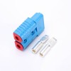 2 Way 600V 175Amp Blue Housing Battery Power Cable Connector with Red Color Cable fix plug