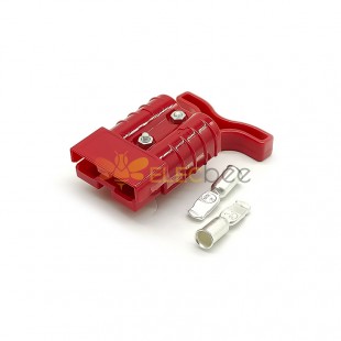 2 Way 600V 50Amp Red Housing Battery Power Cable Connector with Red Plastic T-Bar Handle