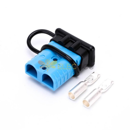 600V 120Amp Boîtier bleu Connecteur de câble d\'alimentation de batterie à 2 voies avec couvercle anti-poussière noir