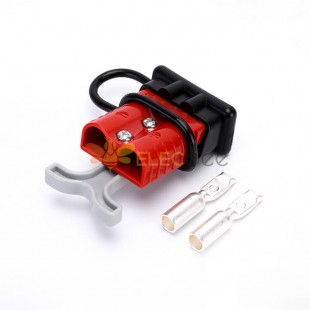 600V 120Amp Red Housing 2 Way Battery Power Cable Connector Grey T-Bar Handle and Black Dustproof Cover