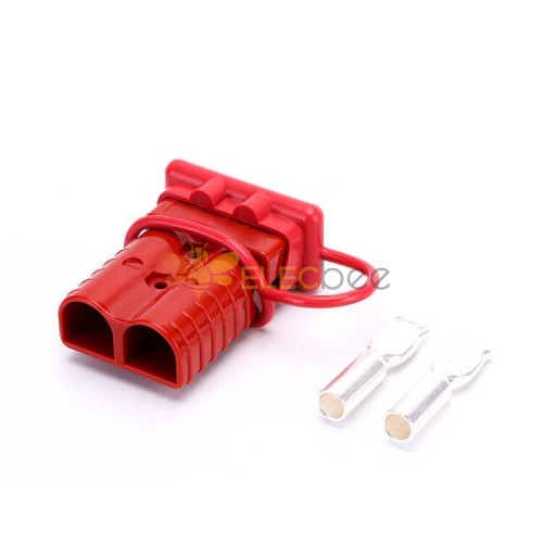 600V 350Amp Carcasa roja Conector de cable de alimentación de batería de 2 vías con cubierta roja a prueba de polvo