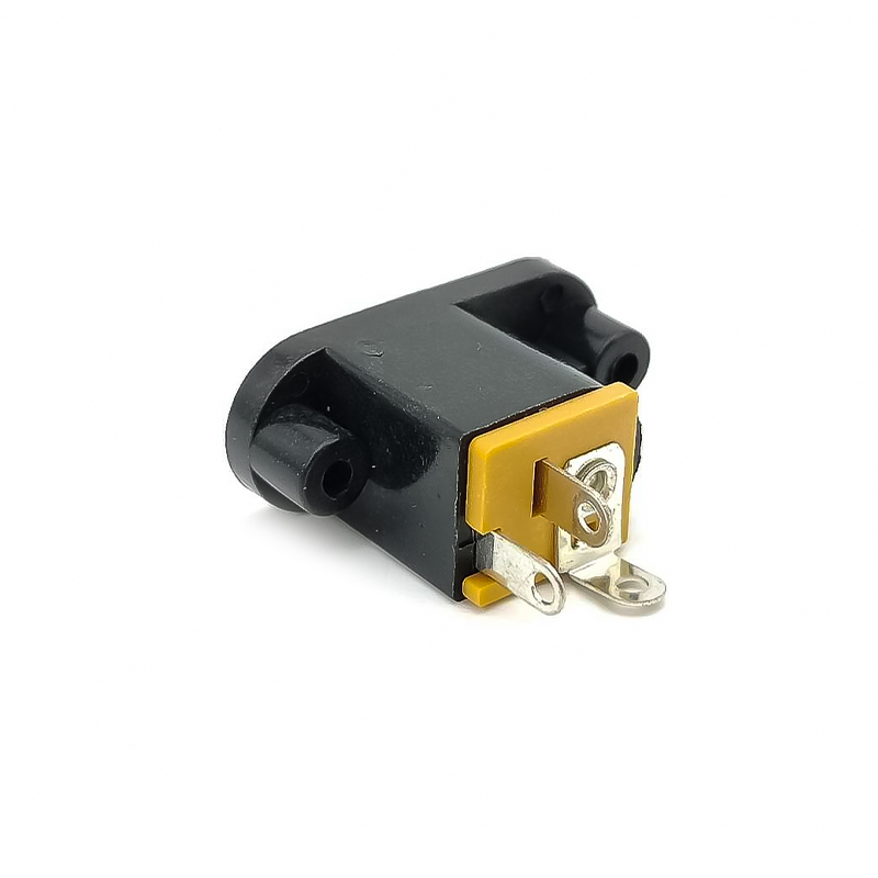 DC Connectors Jack 2 Holes flange Panel Mount Through Hole Male straight 6.3*2.0 Unshiled