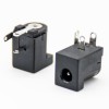 DC Power Connector Maschio Jack Attraverso Foro Solder Lug Angolo Destro Incisa Nero In Plastica Sconigliata