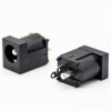 DC Power Jack Connector Stecker Unshile Black Plastic Through Hole Löten Lug gerade