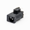 DC Power Supply Socket Unshiled Plastic Black Through Hole Solder Lug Straight Male Jack