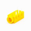 DC-Netzteil-Sockel gelb Kunststoff weibliche Buchse Löten Lug rechtwinklig durch Loch