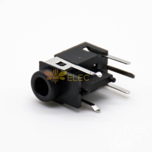 Power Jack Socket Conector Feminino Através buraco 90 °solda Lug Unshiled