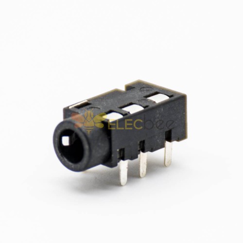 Power Socket Connector Right Angle Plastic Through Hole Solder Lug Black Unshiled DC Female Jack