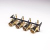 4 Holes BNC Connector Female DIP Type PCB Mount 90 Degree Gold Plating