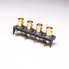 4 Holes BNC Connector Female DIP Type PCB Mount 90 Degree Gold Plating