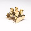 20 peças Conector BNC de 4 furos Fêmea em ângulo reto com furo passante montagem PCB folheado a ouro