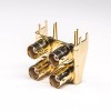 20 peças Conector BNC de 4 furos Fêmea em ângulo reto com furo passante montagem PCB folheado a ouro