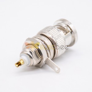 BNC Bulkhead Plug Connector Straight Solder Type for Coaxial Connector
