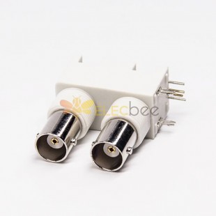 BNC Connector Double Jack Angled for PCB 50 Ohm