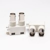 20pcs BNC Connector Double Jack Angled for PCB 75 Ohm