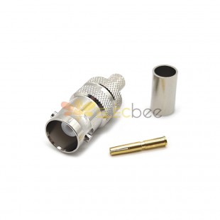 BNC Connector Female 180 Degree Crimp Cable for RG58/RG142