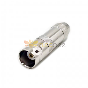 Conector BNC fêmea de montagem de cabo reto para solda para RG58/RG142