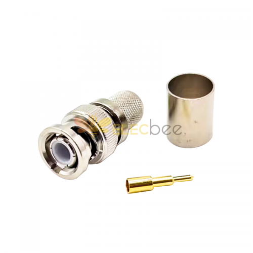 BNC Connector For RG 213 Male Straight Cable Mount Crimp For RG213/SYV50-7 50 Ohm