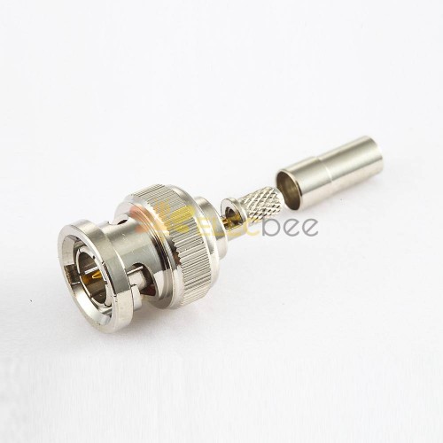 BNC Connector for SYV75-2 Cable Crimp Plug Straight