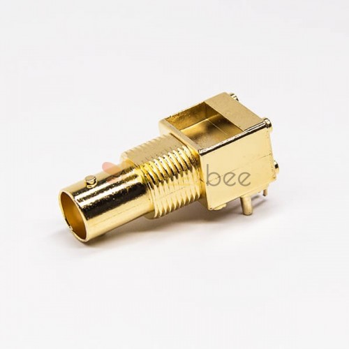 20pcs Bnc Connector Pcb Mount Right Angled Female Through Hole Gold Plating 6036