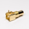 20 peças de conector BNC PCB montado em ângulo reto fêmea com furo passante folheado a ouro