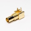 20 peças de conector BNC PCB montado em ângulo reto fêmea com furo passante folheado a ouro 75 Ohm