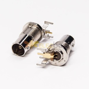 20pcs BNC Connector Right Angle Bulkhead Female for PCB Mount