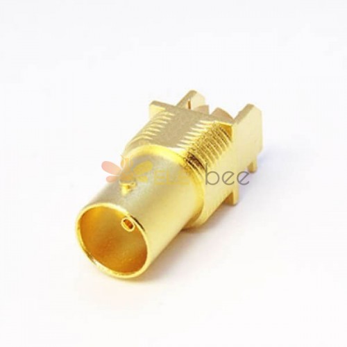 BNC Female Connector Gold Plating Angled Degree for PCB Mount 1.7mm Through Hole 75Ohm 50 Ohm