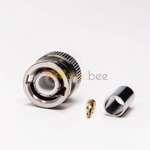 10pcs BNC Male Connector 180 Degree Plug Crimp Type for RG58 Coaxial Cable 75 Ohm