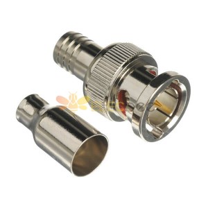 Tipo de crimpado del conector macho BNC para cable