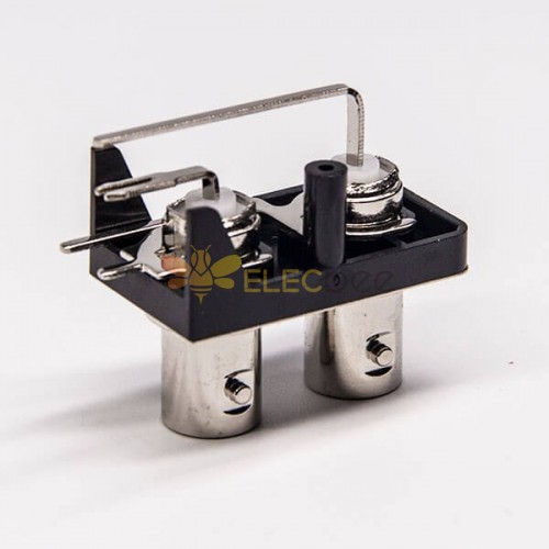 Double Female Bnc Connector Angled For Pcb Mount 5550