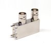 Double BNC Connector 90 Degree Femelle Par Trou 50 Ohm (en)