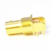 Gold Plating BNC Connector Female Right Angled Through Hole for PCB Mount 8mm 50 Ohm