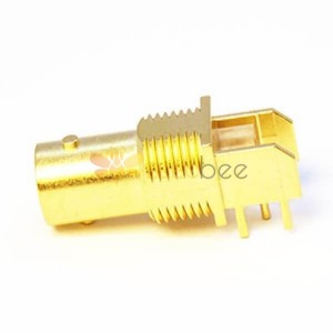 Gold Plating BNC Connector Femelle Angled Through Hole pour PCB Mount 8mm