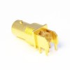 Gold Plating BNC Connector Female Right Angled Through Hole for PCB Mount 8mm 50 Ohm