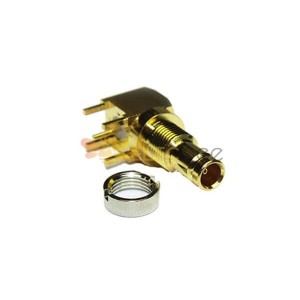 1.0/2.3 Conector Ângulo Direito 75Ω Jack Solder Terminação Micro Miniatura Bulkhead Montagem para PCB Mount