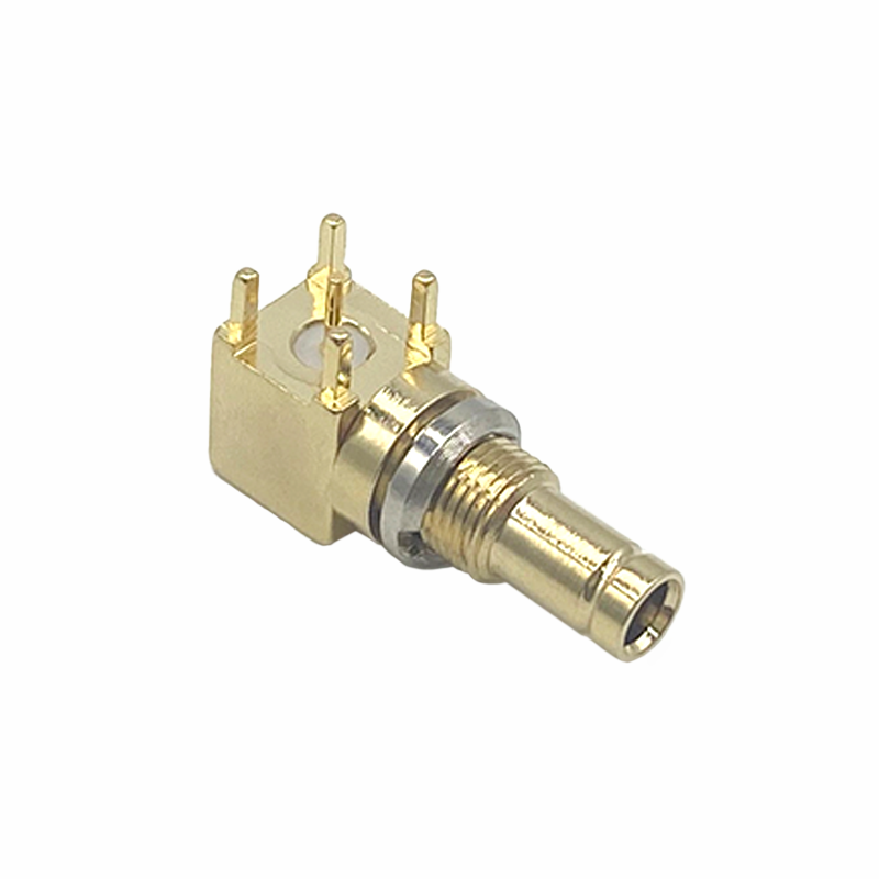 DIN 1.0/2.3 Coaxial Connectors R/A gold plated jack PCB mount connector