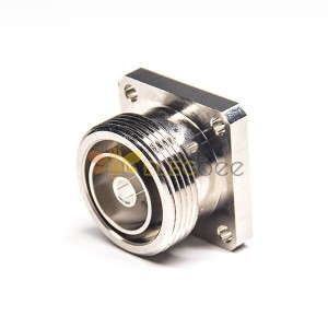 7/16 Feminino Din Conector Impermeável Flange Jack Solder Tipo Brass Nickel Plating Socket