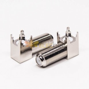 20 peças Conector F 90 Graus Anteparo Fêmea para montagem em PCB  revestimento de níquel 