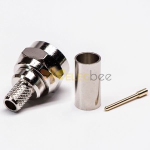 20pcs F Connector for RG58 Cable Straight Male Crimp Type