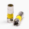 20pcs F Male Connector Yellow Plug Straight Connector Compression Type for RG6