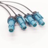 FAKRA Z Wasserdichter gerader Stecker Verbesserte vier Anschlüsse zu Mini 4 in 1 Fahrzeug LVDS Kabeladapter RF Koaxialverlängerung 50CM RG316