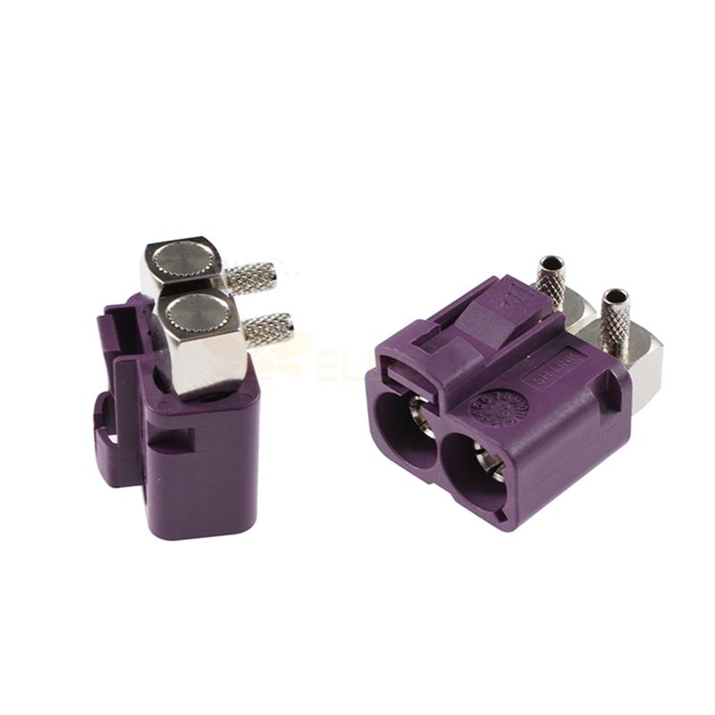 FAKRA SMB D Twin Female Jack R/A 90 Grad Dual RF Connector Fahrzeug 50 Ohm Kurzes Gehäuse 15 mm RG316 RG174