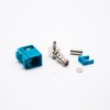 Fakra Blue ConnectoRFakra Z Feminino Ângulo Direito Água Azul Crimp Conector para RG174 RG316 Cabo