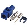 Conector azul da solda do crimp masculino de Fakra C para o cabo RG316 RG174 da antena do GPS do carro