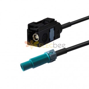 Fakra Cable Waterblue Z Waterproof Plug Male to Fakra A Jack Female Straight Radio Vehicle Extension Cable RG316 10cm