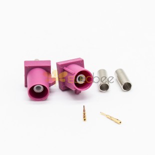 Fakra Connector Codes Car Stereo Satellite Radio Fakra H Male Pink Crimp Solder Connector pour RG316 RG174 Câble